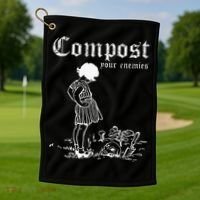 Compost Your Enemies Golf Towel thumb 1