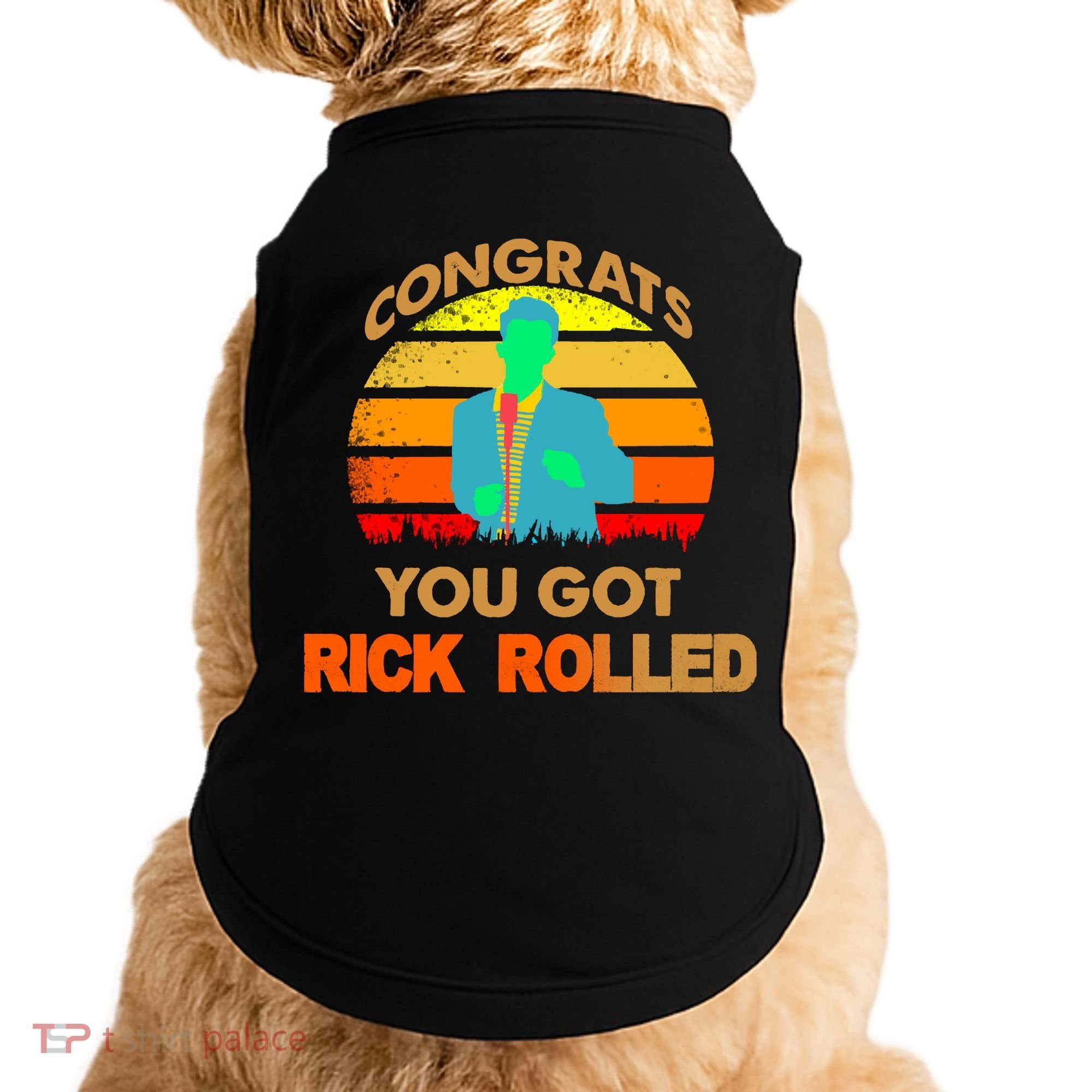 Congrats You Got Rick Rolled Meme Doggie Tank