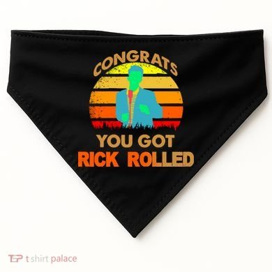 Congrats You Got Rick Rolled Meme USA-Made Doggie Bandana
