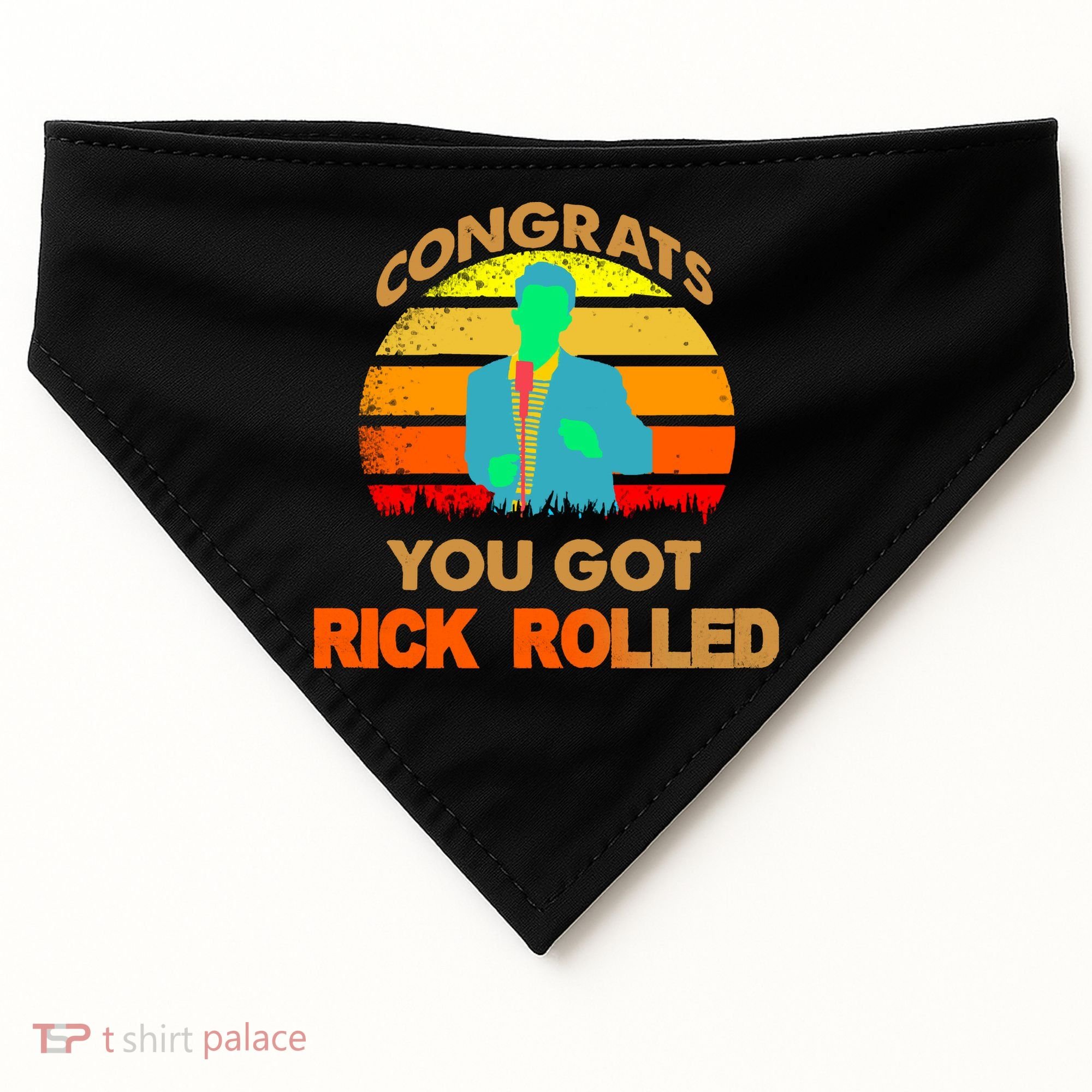 Congrats You Got Rick Rolled Meme USA-Made Doggie Bandana