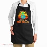 Congrats You Got Rick Rolled Meme Apron thumb 2