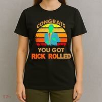 Congrats You Got Rick Rolled Meme T-Shirt thumb 4