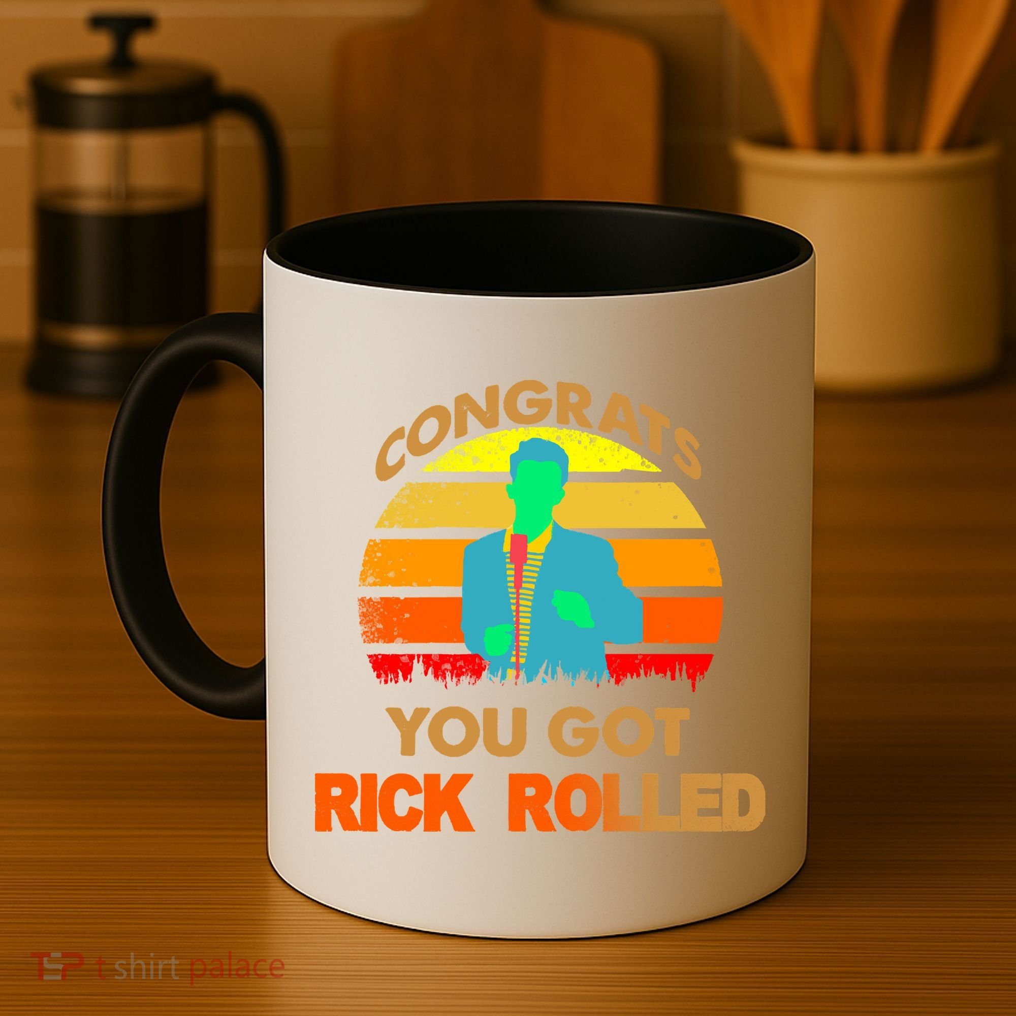 Congrats You Got Rick Rolled Meme Coffee Mug
