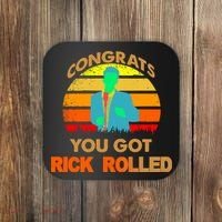 Congrats You Got Rick Rolled Meme Coaster thumb 0