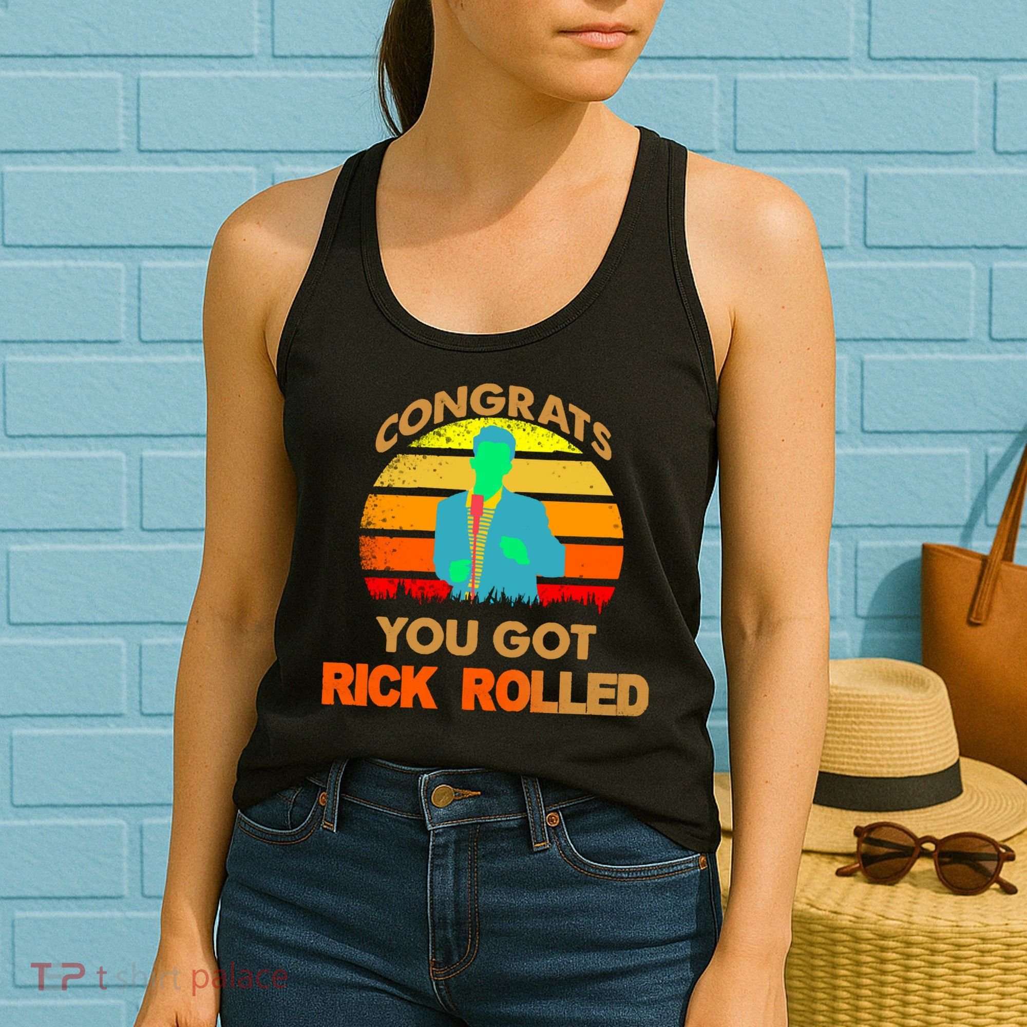 Congrats You Got Rick Rolled Meme Women's Tank Top