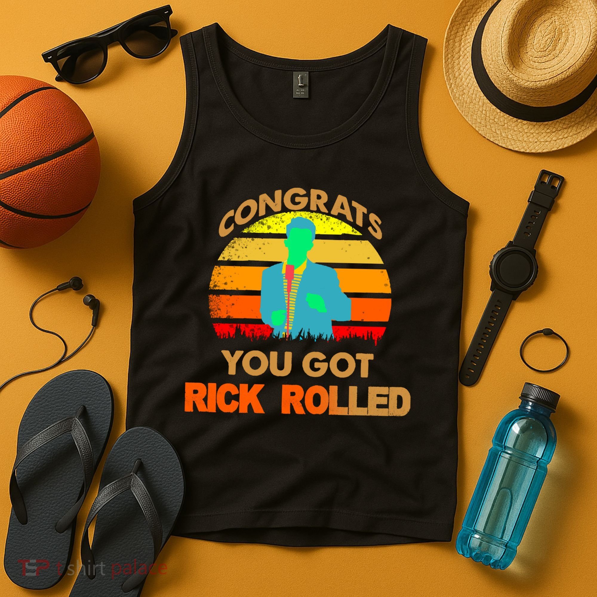 Congrats You Got Rick Rolled Meme Tank Top