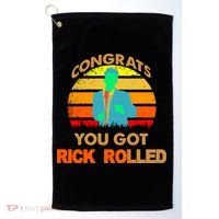 Congrats You Got Rick Rolled Meme Golf Towel thumb 0