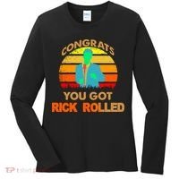 Congrats You Got Rick Rolled Meme Women's Long Sleeve Shirt thumb 0