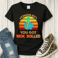 Congrats You Got Rick Rolled Meme Women's T-Shirt thumb 3