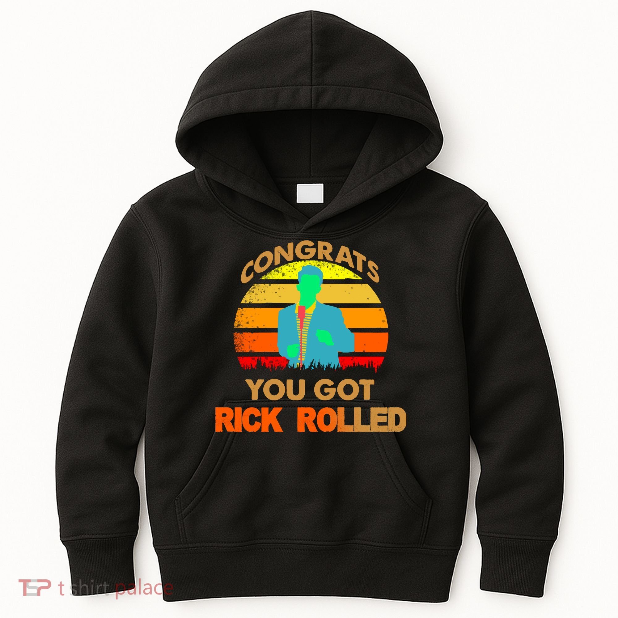 Congrats You Got Rick Rolled Meme Kids Hoodie