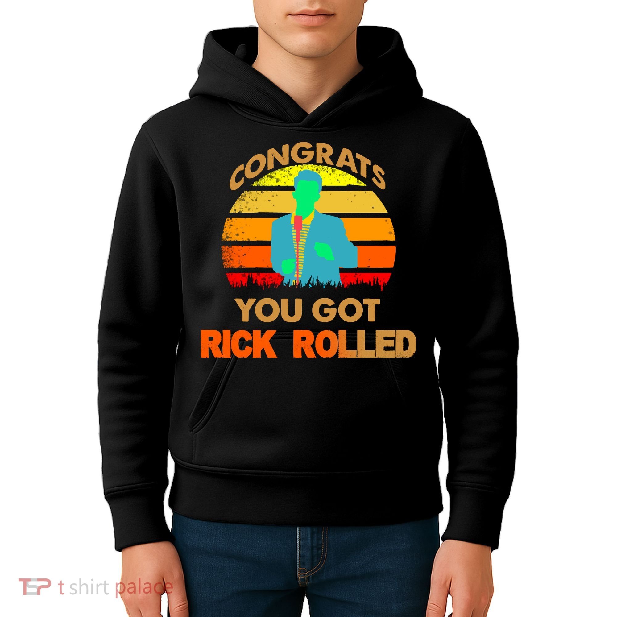 Congrats You Got Rick Rolled Meme Kids Hoodie