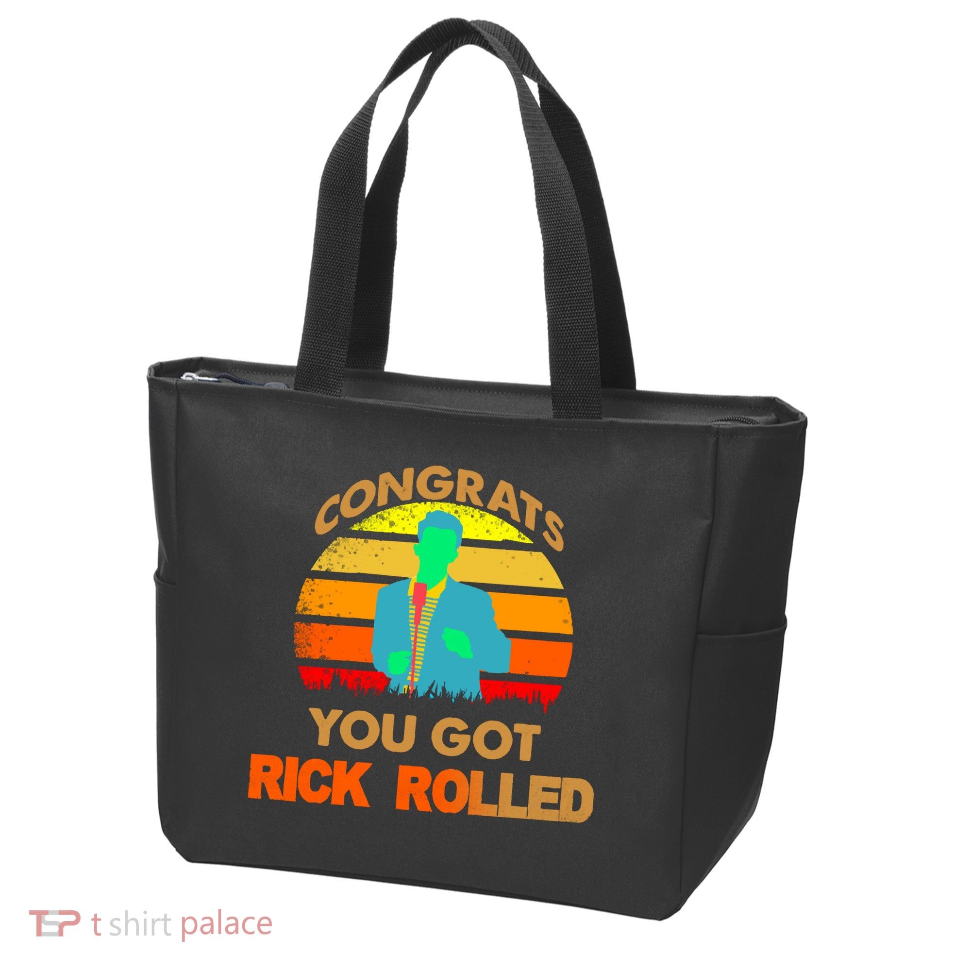 Congrats You Got Rick Rolled Meme Tote Bag