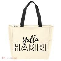 Cool Yalla Habibi Arabic Writing Tote Bag thumb 0