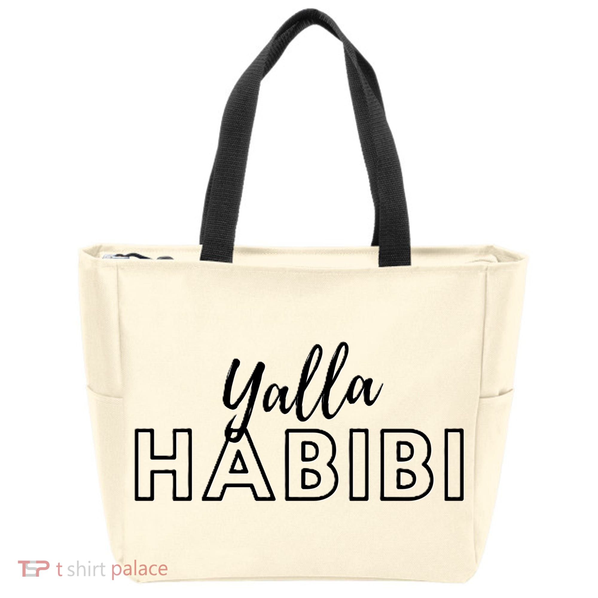 Cool Yalla Habibi Arabic Writing Tote Bag