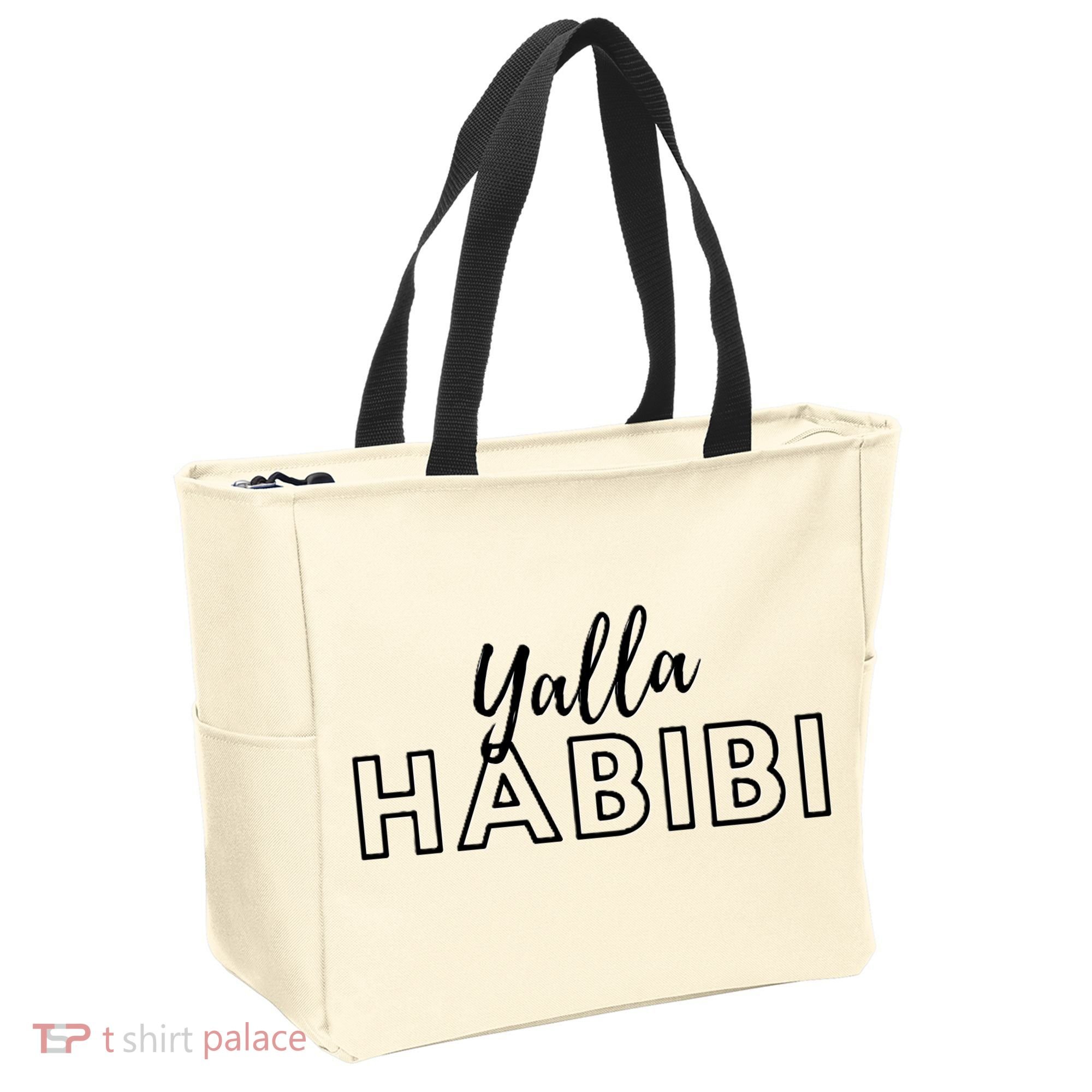 Cool Yalla Habibi Arabic Writing Tote Bag