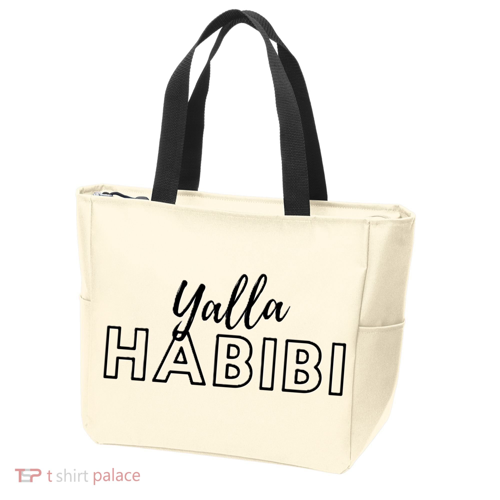 Cool Yalla Habibi Arabic Writing Tote Bag