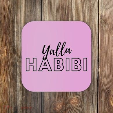 Cool Yalla Habibi Arabic Writing Coaster