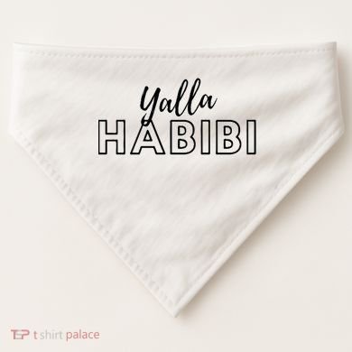 Cool Yalla Habibi Arabic Writing USA-Made Doggie Bandana
