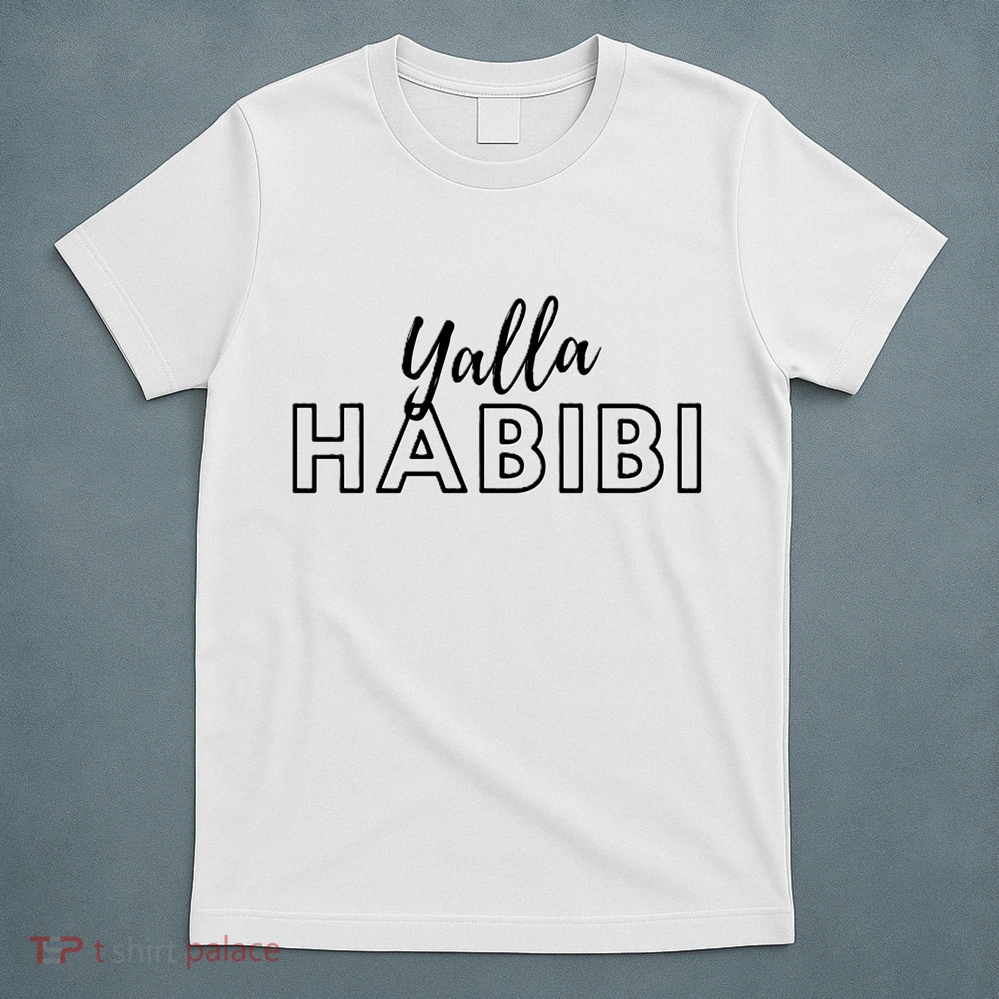Cool Yalla Habibi Arabic Writing T-Shirt