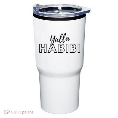 Cool Yalla Habibi Arabic Writing Tumbler