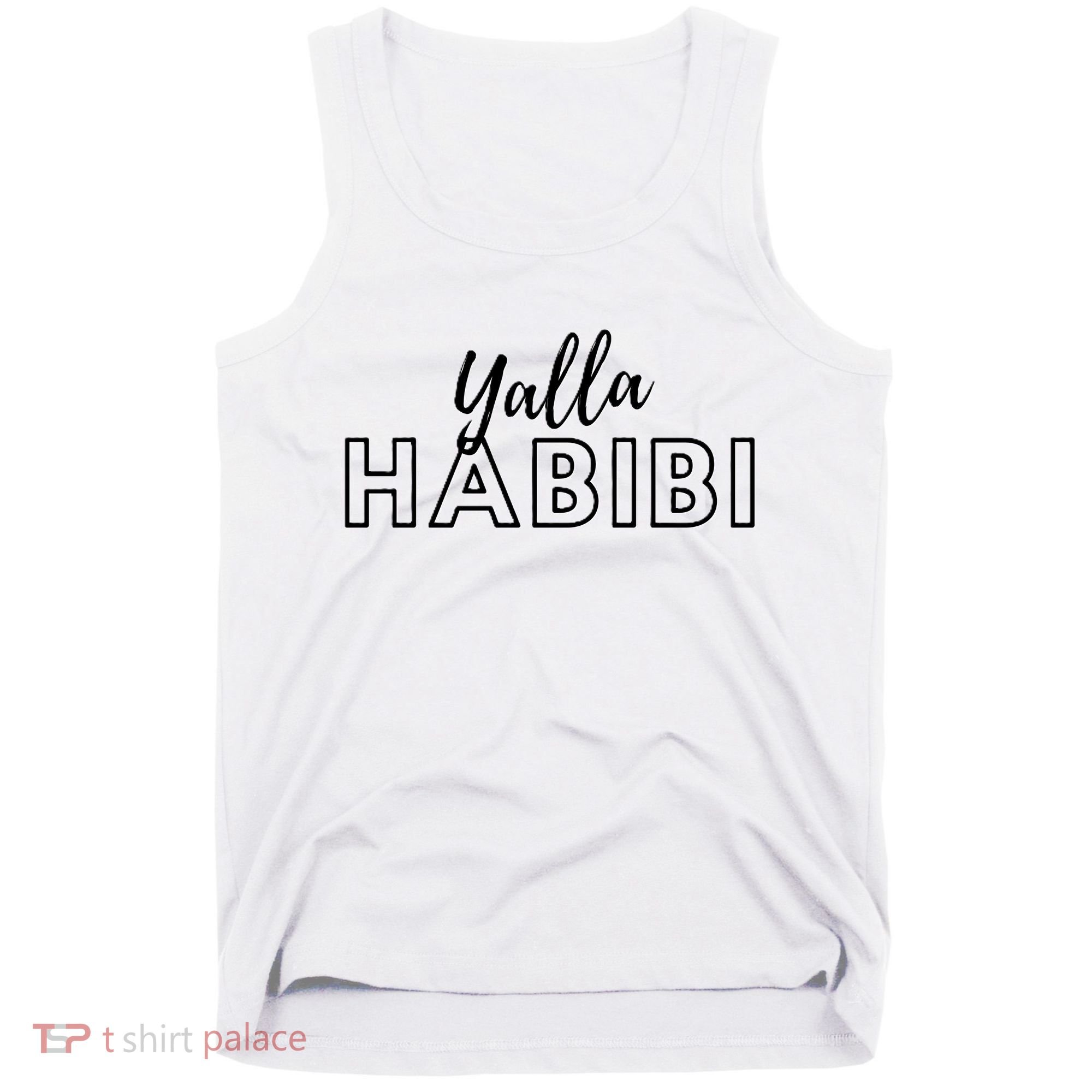 Cool Yalla Habibi Arabic Writing Tank Top