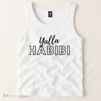 Cool Yalla Habibi Arabic Writing Tank Top thumb 2