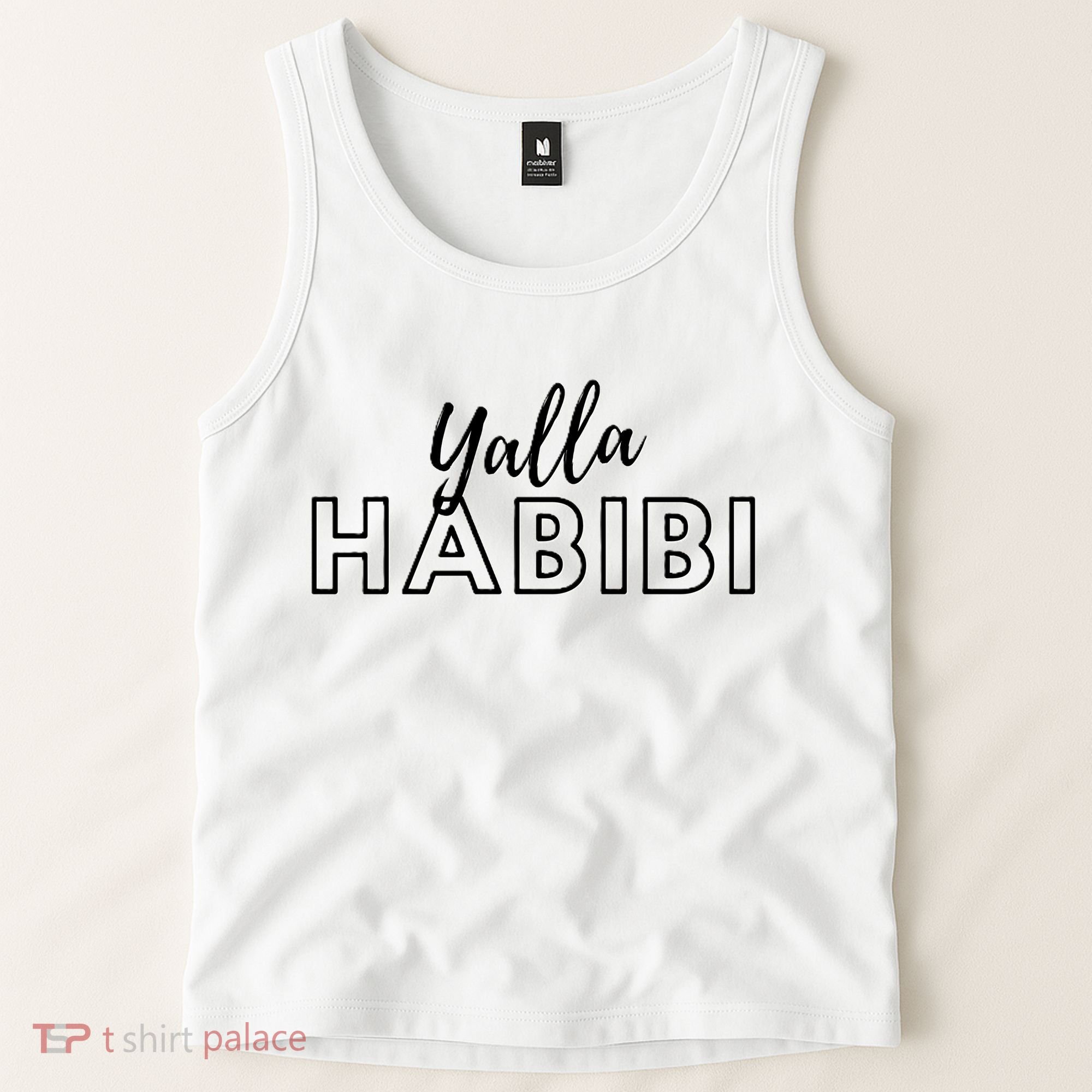 Cool Yalla Habibi Arabic Writing Tank Top