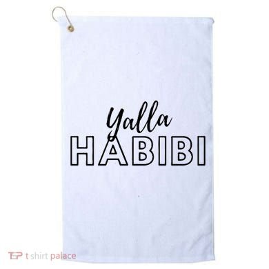 Cool Yalla Habibi Arabic Writing Golf Towel