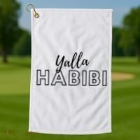 Cool Yalla Habibi Arabic Writing Golf Towel thumb 1