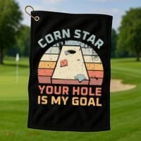 Cornstar Your Hole Is My Goal Cornhole Team Golf Towel thumb 1