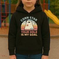 Cornstar Your Hole Is My Goal Cornhole Team Kids Hoodie thumb 3