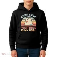 Cornstar Your Hole Is My Goal Cornhole Team Kids Hoodie thumb 4