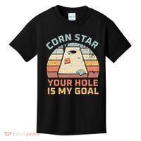 Cornstar Your Hole Is My Goal Cornhole Team Kids T-Shirt thumb 0