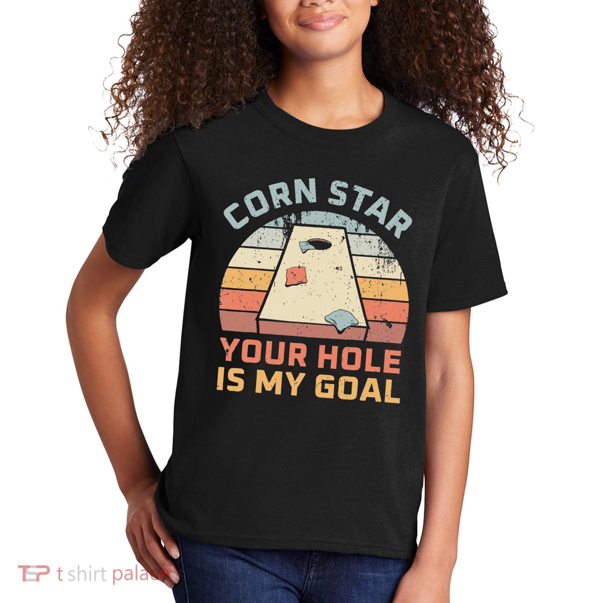 Cornstar Your Hole Is My Goal Cornhole Team Kids T-Shirt