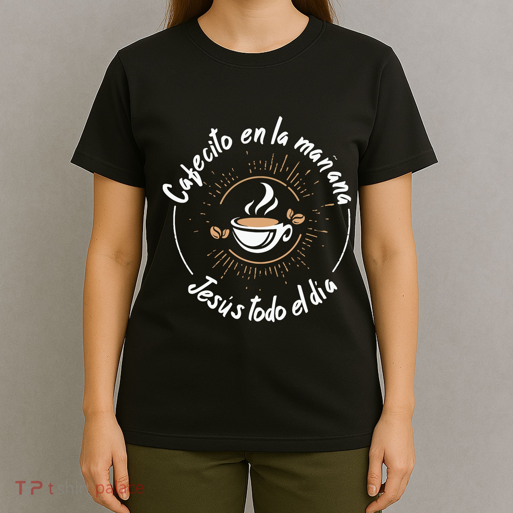 Cafecito Y Jesus Reagalo Cristiano Christian Spanish T-Shirt