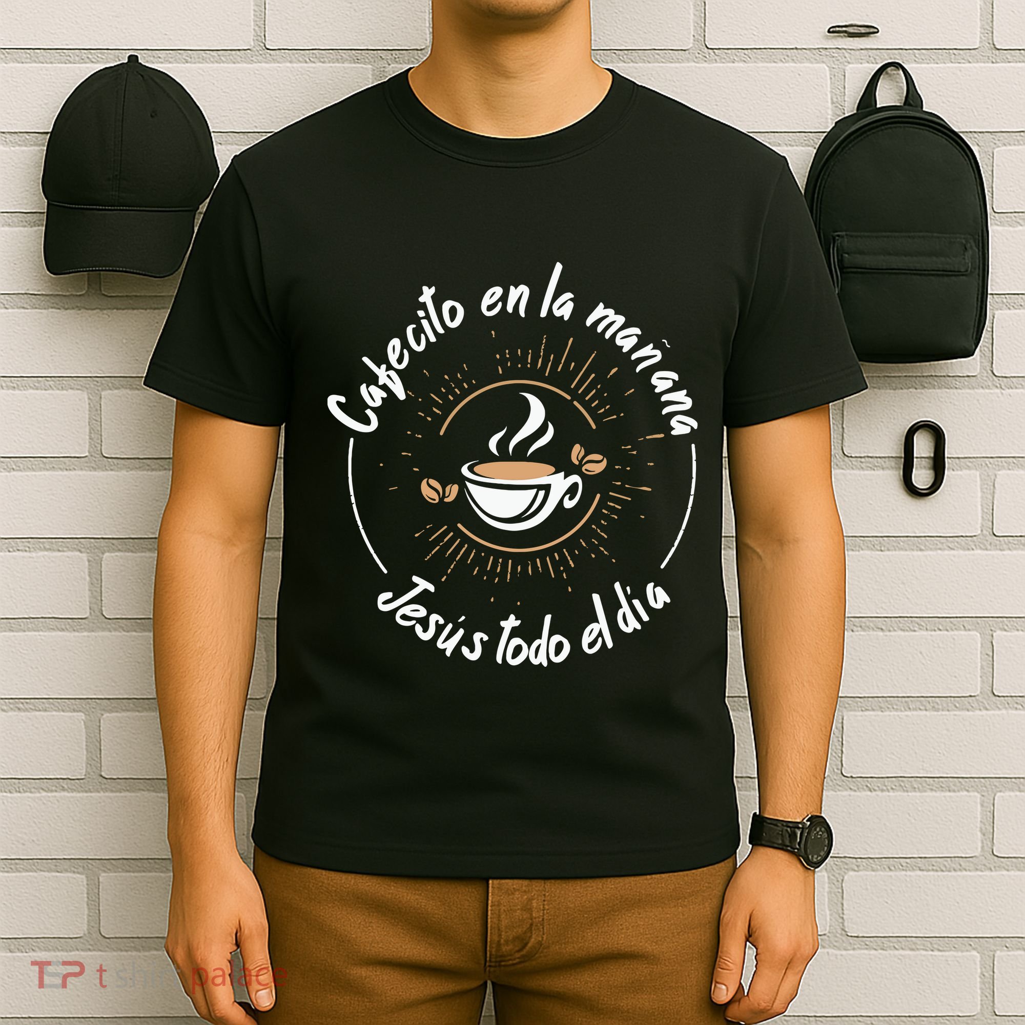 Cafecito Y Jesus Reagalo Cristiano Christian Spanish T-Shirt