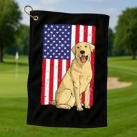 Cool Yellow Lab Art For Yellow Labrador Retriever Golf Towel thumb 1