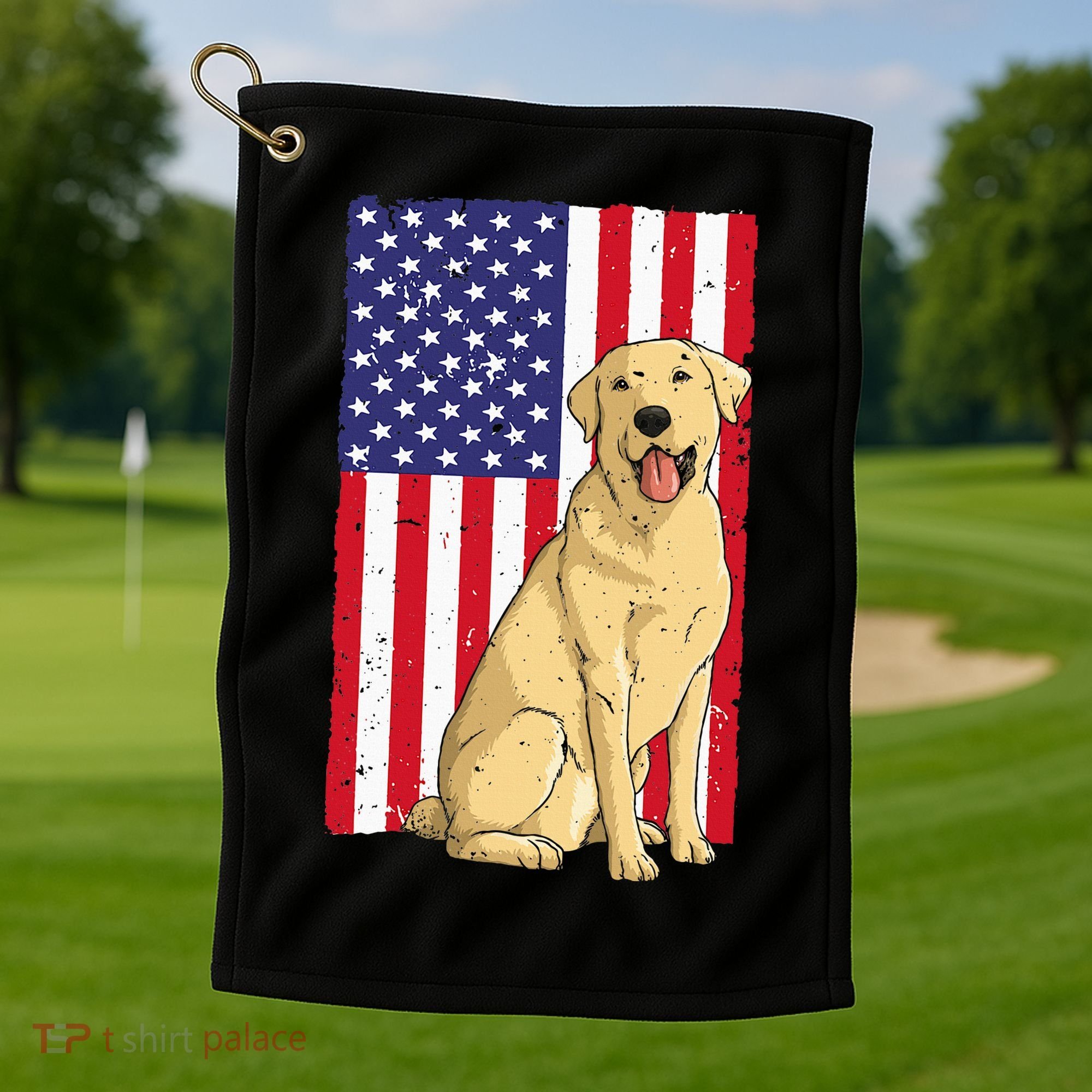 Cool Yellow Lab Art For Yellow Labrador Retriever Golf Towel