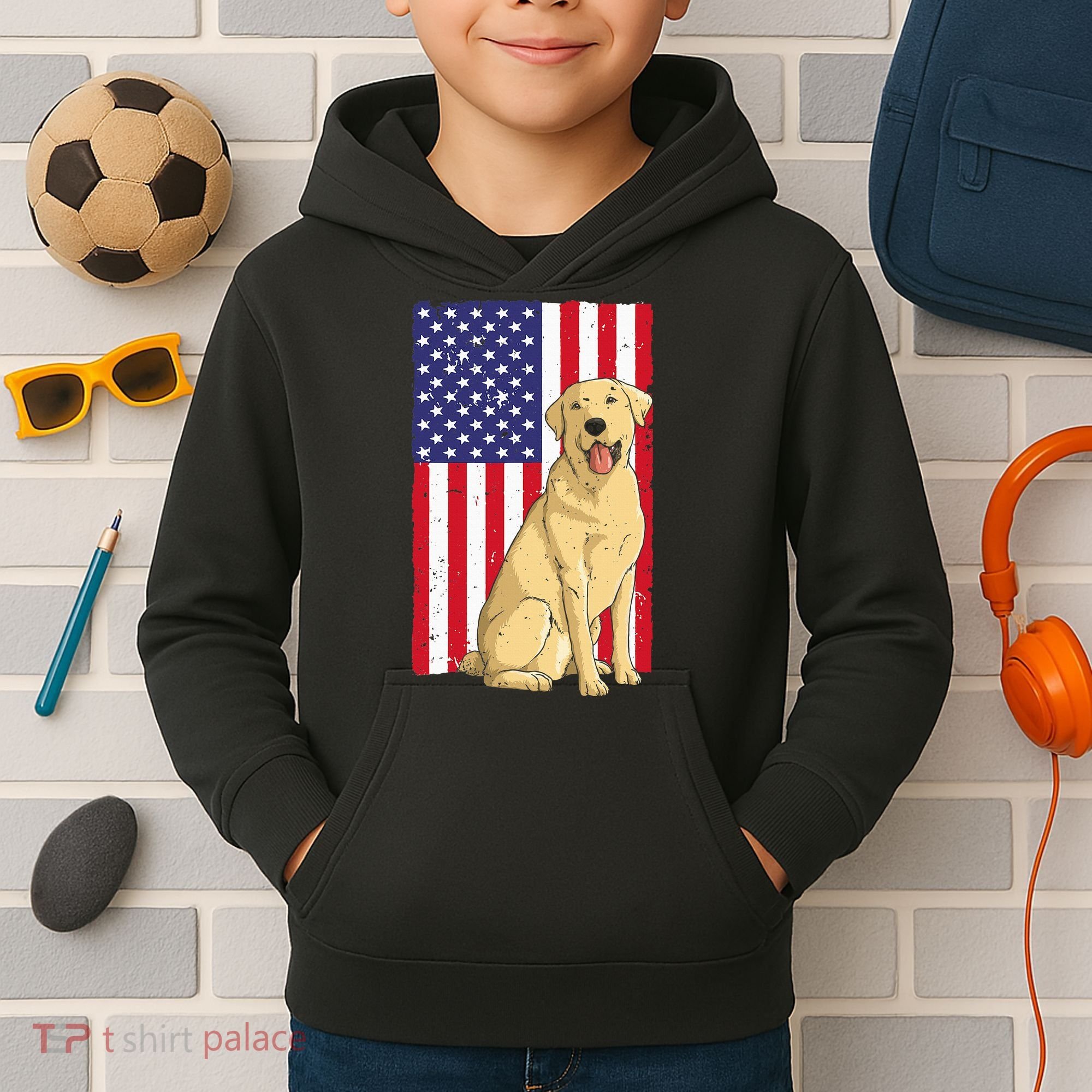 Cool Yellow Lab Art For Yellow Labrador Retriever Kids Hoodie
