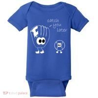Catch You Later Funny Baseball Baby Bodysuit thumb 0