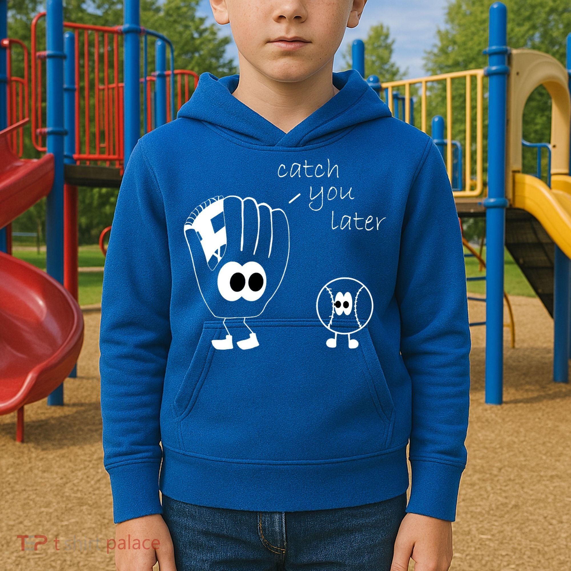 Catch You Later Funny Baseball Kids Hoodie