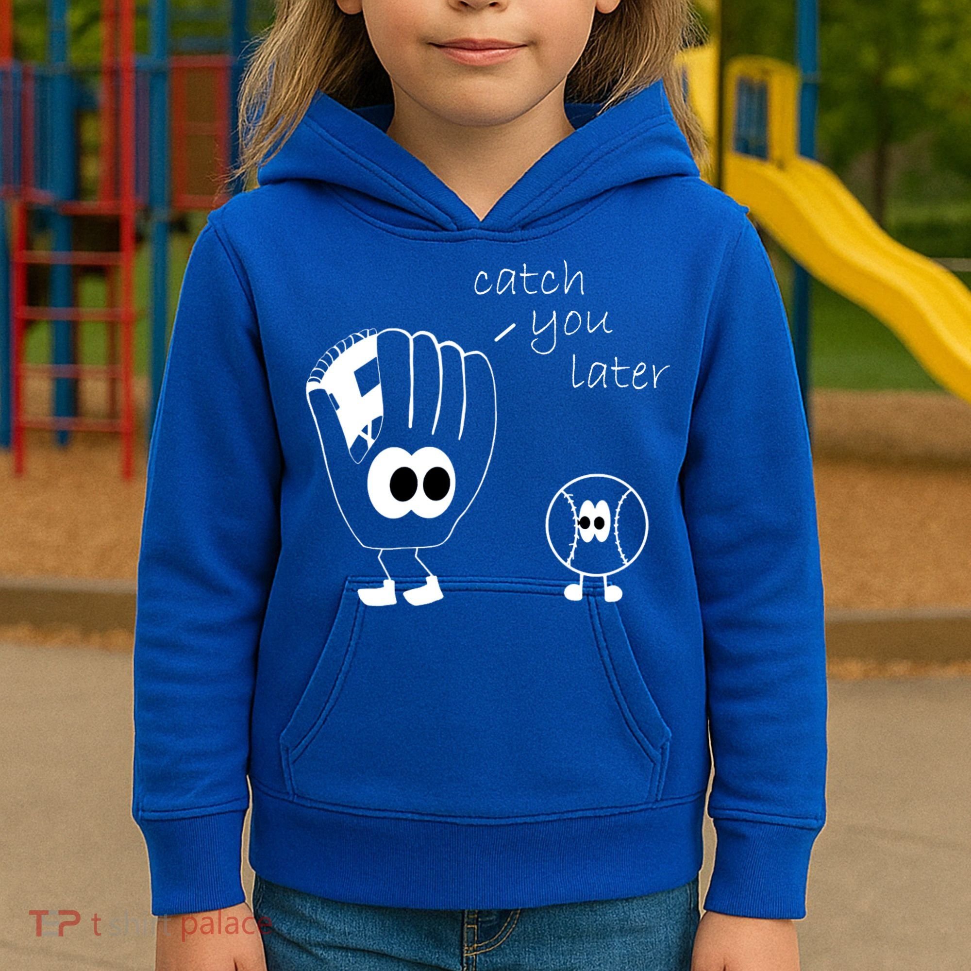 Catch You Later Funny Baseball Kids Hoodie