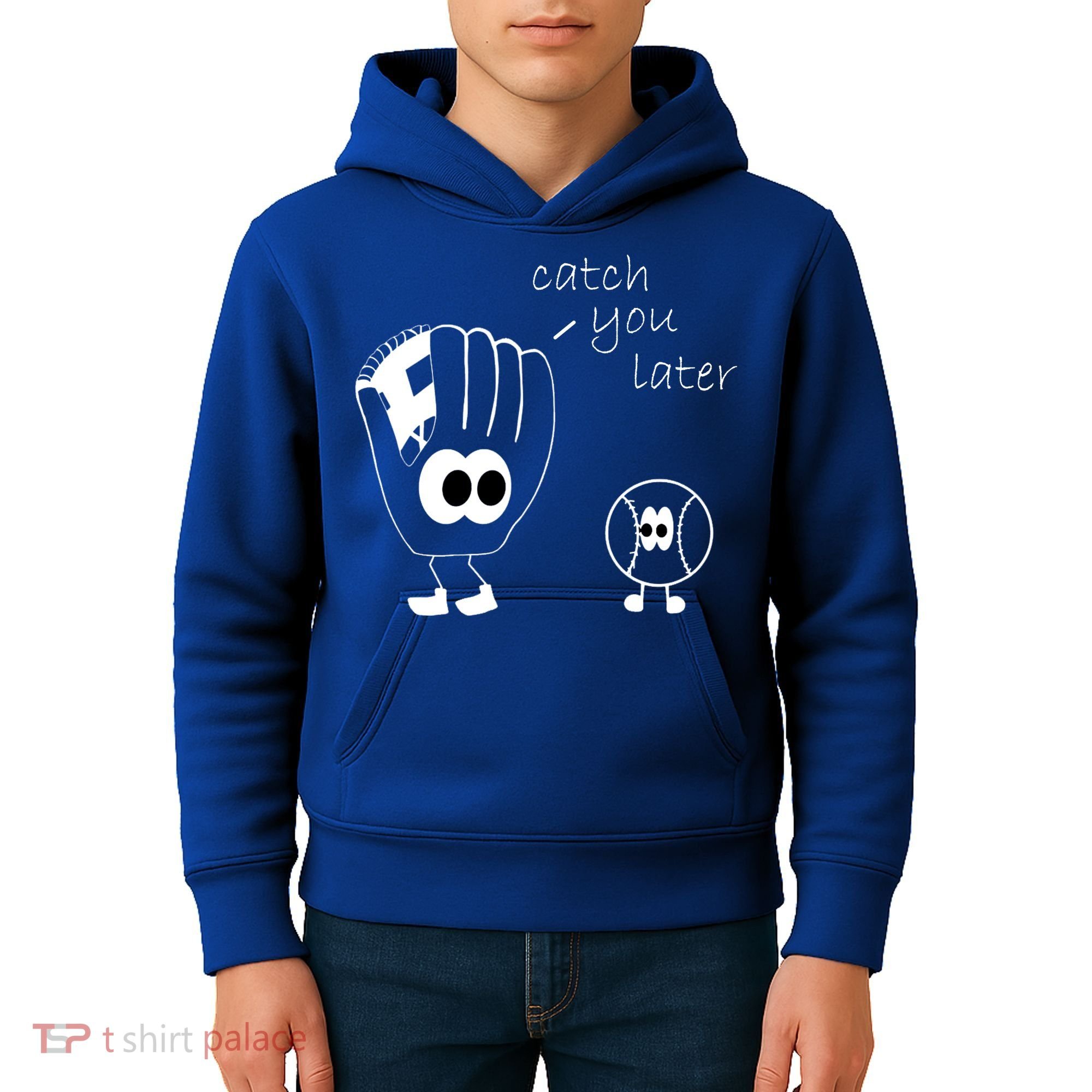 Catch You Later Funny Baseball Kids Hoodie