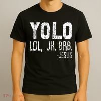 Christian Yolo Lol Jk Brb Jesus Christmas XMas Religious T-Shirt thumb 3