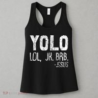 Christian Yolo Lol Jk Brb Jesus Christmas XMas Religious Women's Tank Top thumb 3