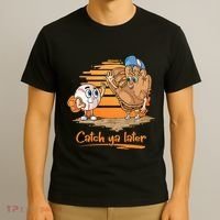 Catch Ya Later Cartoon Baseball Glove And Baseball Ball T-Shirt thumb 3