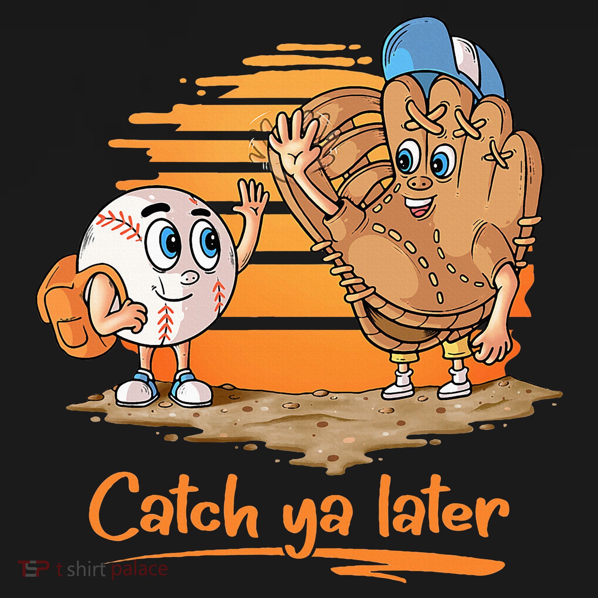 Catch Ya Later Cartoon Baseball Glove And Baseball Ball Women's Hoodie