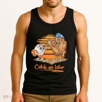 Catch Ya Later Cartoon Baseball Glove And Baseball Ball Tank Top thumb 3