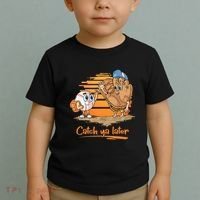 Catch Ya Later Cartoon Baseball Glove And Baseball Ball Toddler T-Shirt thumb 2