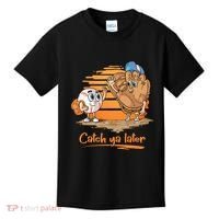 Catch Ya Later Cartoon Baseball Glove And Baseball Ball Kids T-Shirt thumb 0